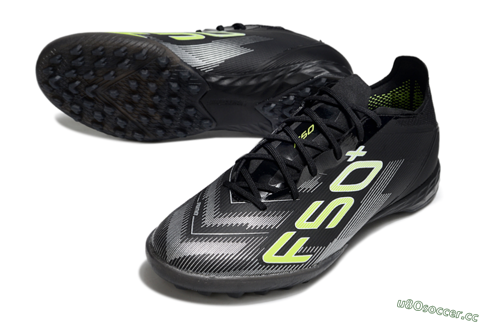 Men's Adidas F50 Pro TF Artificial Turf Low-Tops Football Shoes - Black/Yellow/White 3