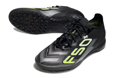 Men's Adidas F50 Pro TF Artificial Turf Low-Tops Football Shoes - Black/Yellow/White