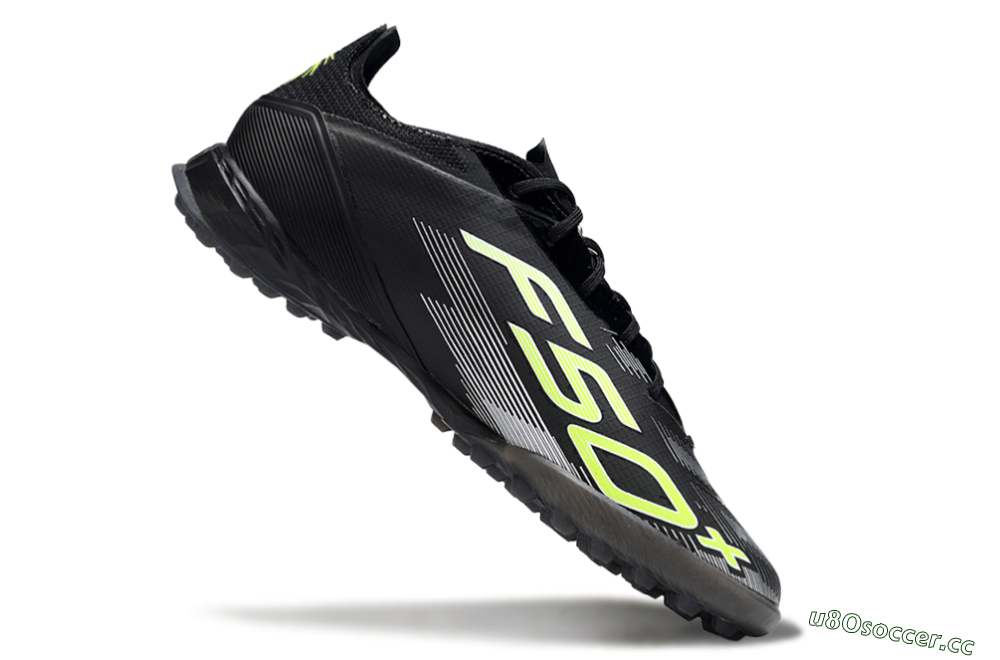 Men's Adidas F50 Pro TF Artificial Turf Low-Tops Football Shoes - Black/Yellow/White 4