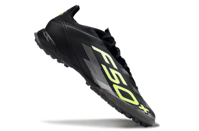 Men's Adidas F50 Pro TF Artificial Turf Low-Tops Football Shoes - Black/Yellow/White