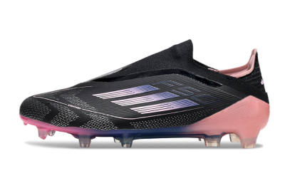 Unisex Adidas F50 Elite Laceless FG Firm Ground Low-Tops Football Boots - Black/Blue/Pink