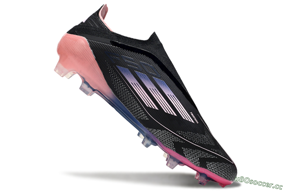 Unisex Adidas F50 Elite Laceless FG Firm Ground Low-Tops Football Boots - Black/Blue/Pink 4