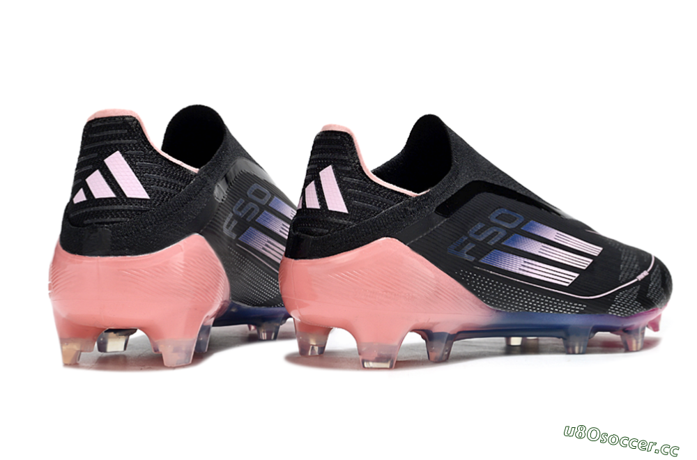 Unisex Adidas F50 Elite Laceless FG Firm Ground Low-Tops Football Boots - Black/Blue/Pink 6
