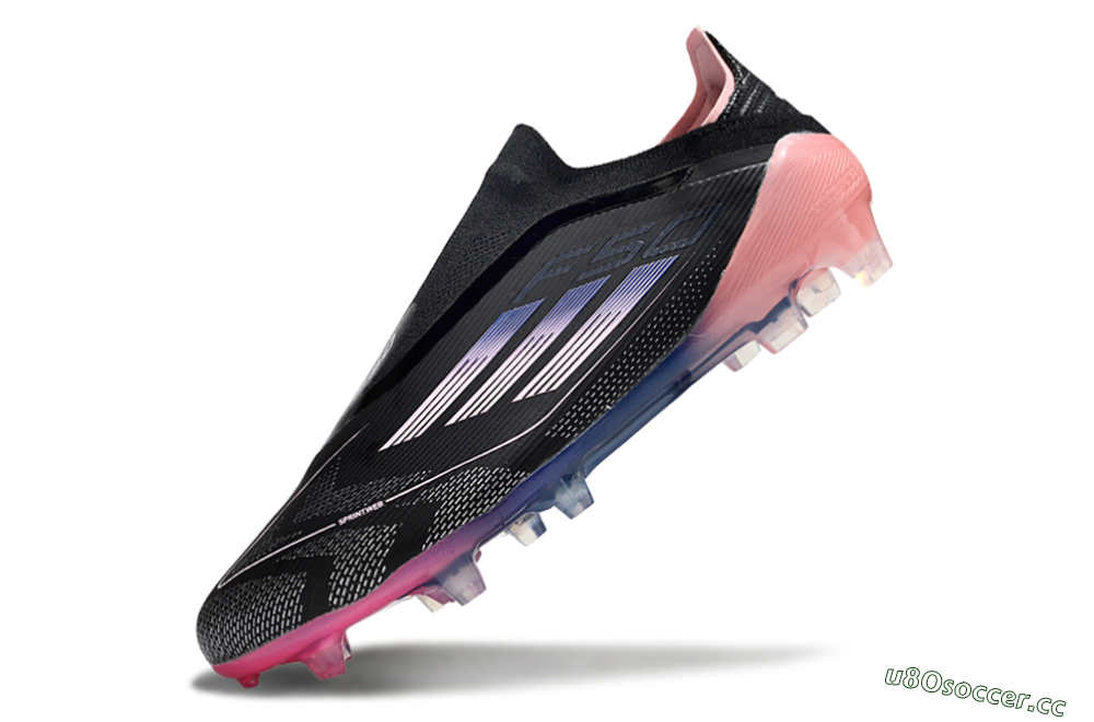Unisex Adidas F50 Elite Laceless FG Firm Ground Low-Tops Football Boots - Black/Blue/Pink 5