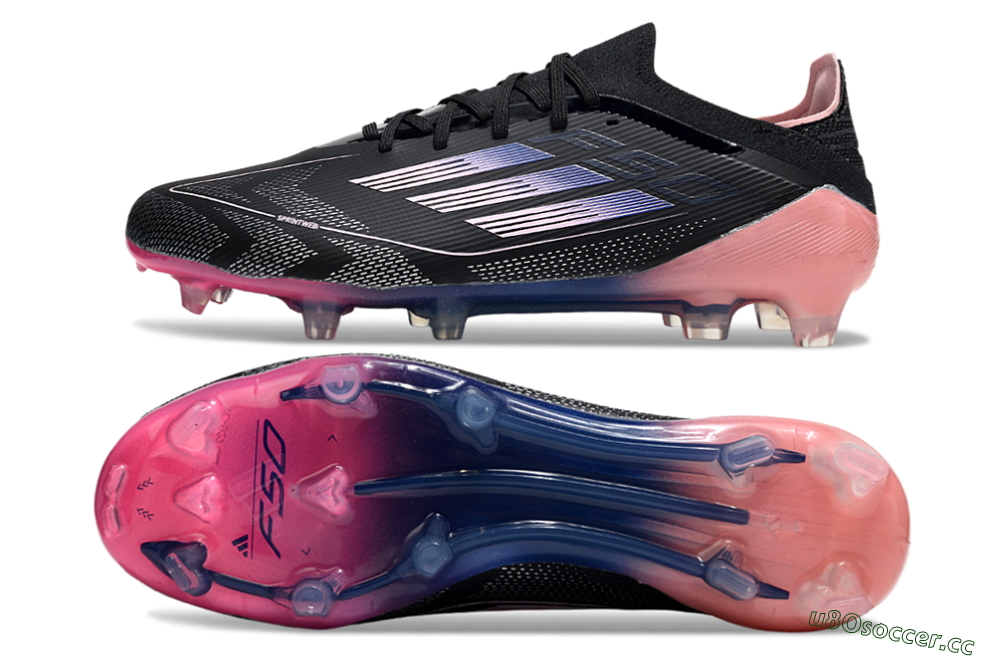 Unisex Adidas F50 Elite FG Firm Ground Low-Tops Football Boots - Black/Blue/Pink 1