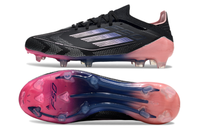 Unisex Adidas F50 Elite FG Firm Ground Low-Tops Football Boots - Black/Blue/Pink