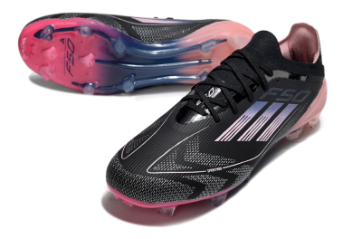 Unisex Adidas F50 Elite FG Firm Ground Low-Tops Football Boots - Black/Blue/Pink