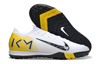 Unisex KM x Nike Air Zoom Mercurial Vapor 16 Elite TF Artificial Turf Low-Tops Football Shoes - White/Black/Yellow