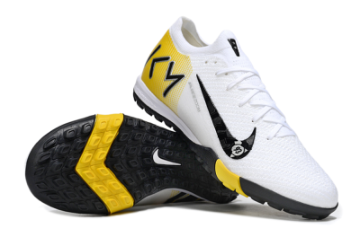 Unisex KM x Nike Air Zoom Mercurial Vapor 16 Elite TF Artificial Turf Low-Tops Football Shoes - White/Black/Yellow