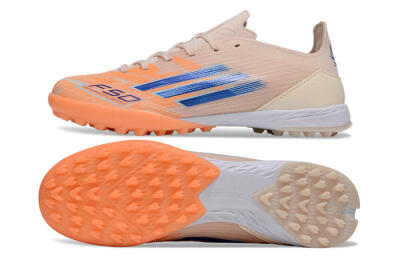 Unisex Adidas F50 Pro TF Artificial Turf Low-Tops Football Shoes - Pink/Orange/Blue