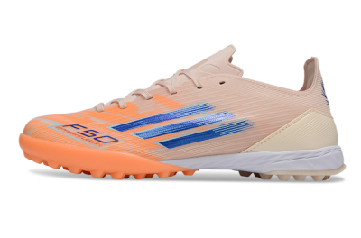 Unisex Adidas F50 Pro TF Artificial Turf Low-Tops Football Shoes - Pink/Orange/Blue