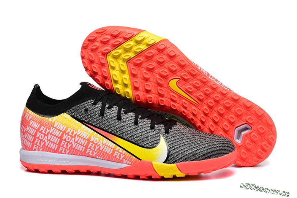 Unisex Nike Air Zoom Mercurial Vapor 16 Elite TF Artificial Turf Low-Tops Football Shoes - Black/Yellow/Red 2