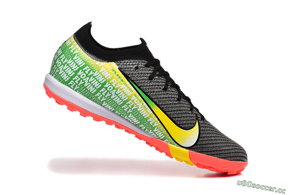 Unisex Nike Air Zoom Mercurial Vapor 16 Elite TF Artificial Turf Low-Tops Football Shoes - Black/Yellow/Red 4