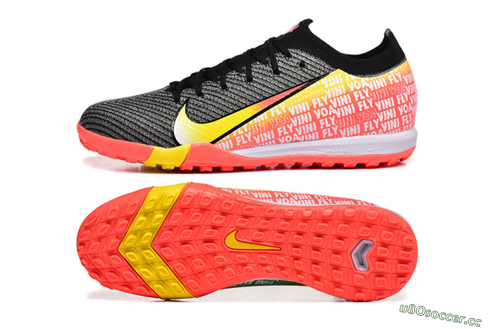 Unisex Nike Air Zoom Mercurial Vapor 16 Elite TF Artificial Turf Low-Tops Football Shoes - Black/Yellow/Red 1