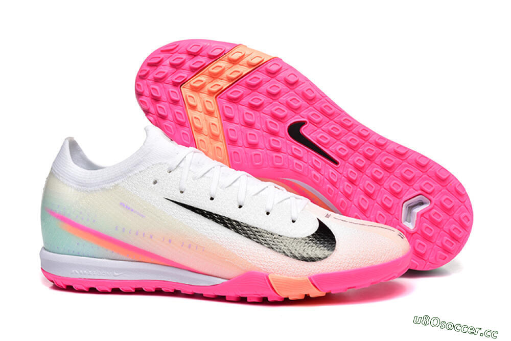 Unisex Nike Air Zoom Mercurial Vapor 16 Elite TF Artificial Turf Low-Tops Football Shoes - White/Black/Pink 2