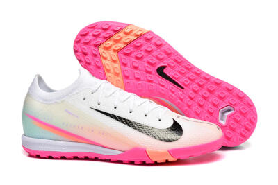 Unisex Nike Air Zoom Mercurial Vapor 16 Elite TF Artificial Turf Low-Tops Football Shoes - White/Black/Pink