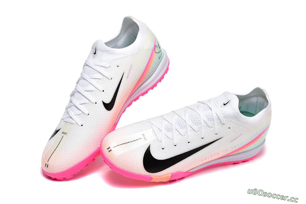 Unisex Nike Air Zoom Mercurial Vapor 16 Elite TF Artificial Turf Low-Tops Football Shoes - White/Black/Pink 3