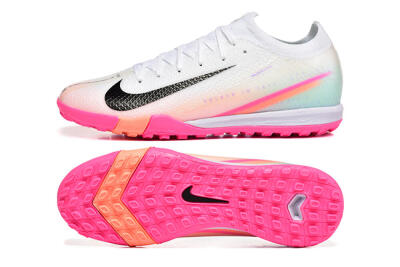 Unisex Nike Air Zoom Mercurial Vapor 16 Elite TF Artificial Turf Low-Tops Football Shoes - White/Black/Pink
