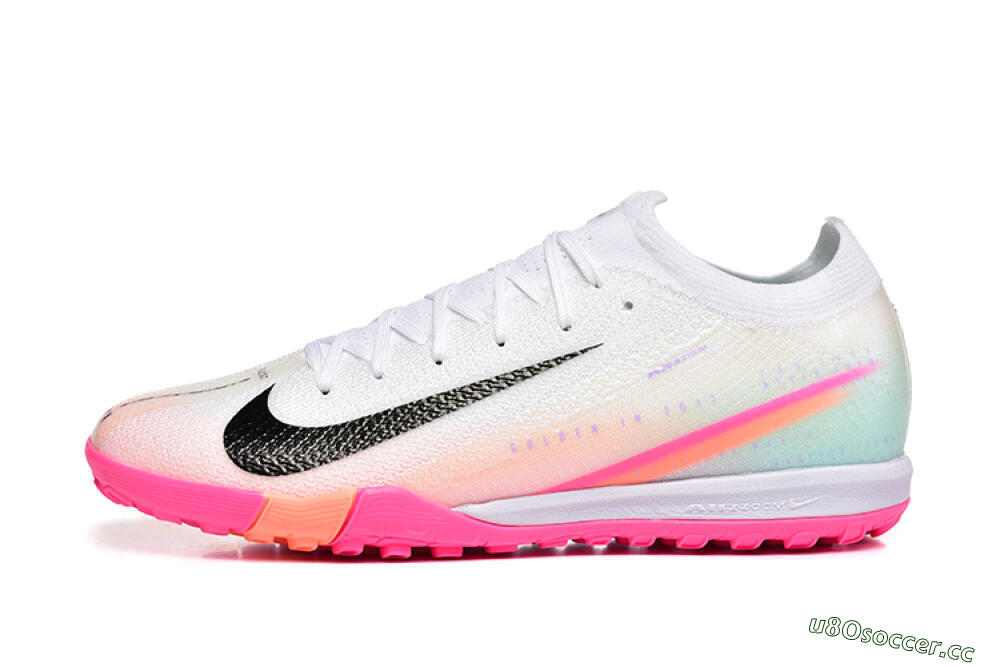 Unisex Nike Air Zoom Mercurial Vapor 16 Elite TF Artificial Turf Low-Tops Football Shoes - White/Black/Pink 0