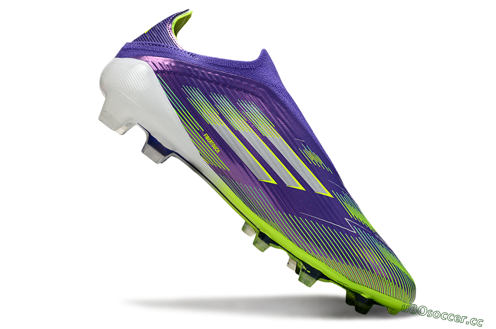 Unisex Adidas F50 Elite Laceless FG Firm Ground Low-Tops Football Boots - Purple/Yellow/White 5