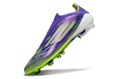 Unisex Adidas F50 Elite Laceless FG Firm Ground Low-Tops Football Boots - Purple/Yellow/White