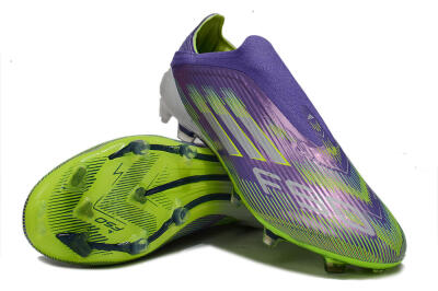 Unisex Adidas F50 Elite Laceless FG Firm Ground Low-Tops Football Boots - Purple/Yellow/White