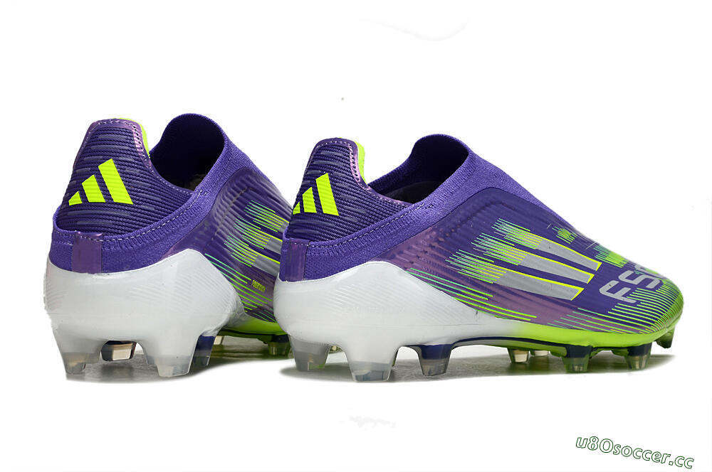 Unisex Adidas F50 Elite Laceless FG Firm Ground Low-Tops Football Boots - Purple/Yellow/White 7