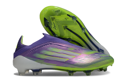 Unisex Adidas F50 Elite Laceless FG Firm Ground Low-Tops Football Boots - Purple/Yellow/White