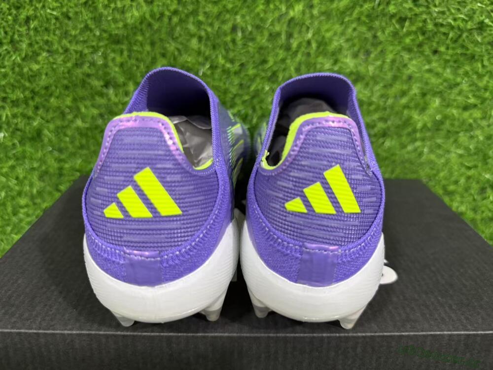Unisex Adidas F50 Elite Laceless FG Firm Ground Low-Tops Football Boots - Purple/Yellow/White