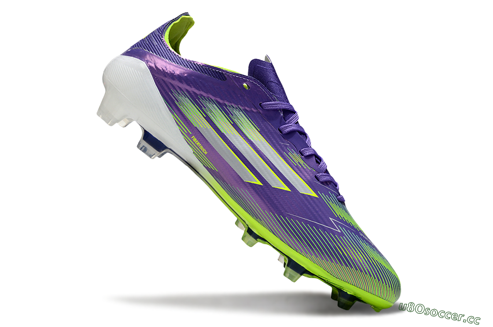 Unisex Adidas F50 Elite FG Firm Ground Low-Tops Football Boots - Purple/Yellow/White 5
