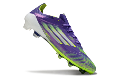 Unisex Adidas F50 Elite FG Firm Ground Low-Tops Football Boots - Purple/Yellow/White