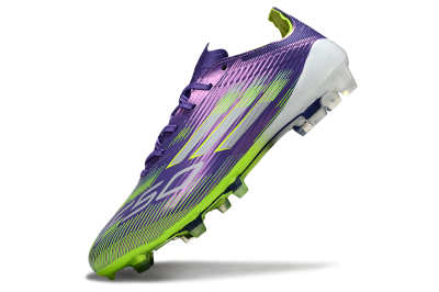 Unisex Adidas F50 Elite FG Firm Ground Low-Tops Football Boots - Purple/Yellow/White