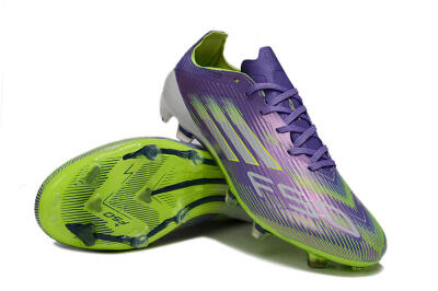 Unisex Adidas F50 Elite FG Firm Ground Low-Tops Football Boots - Purple/Yellow/White
