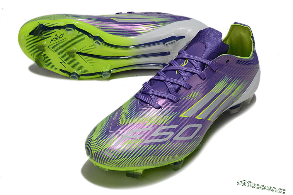 Unisex Adidas F50 Elite FG Firm Ground Low-Tops Football Boots - Purple/Yellow/White 3