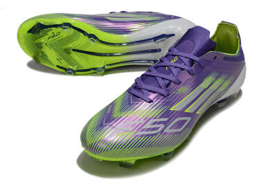 Unisex Adidas F50 Elite FG Firm Ground Low-Tops Football Boots - Purple/Yellow/White