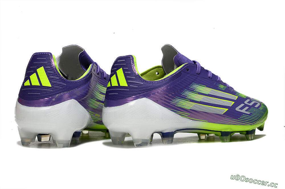Unisex Adidas F50 Elite FG Firm Ground Low-Tops Football Boots - Purple/Yellow/White 7