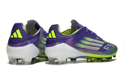 Unisex Adidas F50 Elite FG Firm Ground Low-Tops Football Boots - Purple/Yellow/White