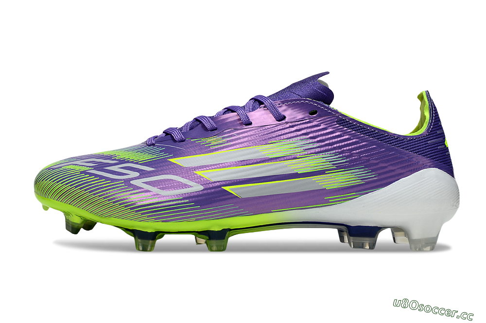 Unisex Adidas F50 Elite FG Firm Ground Low-Tops Football Boots - Purple/Yellow/White 0