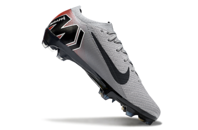 Men's KM x Nike Air Zoom Mercurial Vapor 16 Elite FG Firm Ground Low-Tops Football Boots - Grey/Black/Red