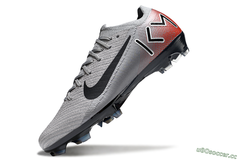 Men's KM x Nike Air Zoom Mercurial Vapor 16 Elite FG Firm Ground Low-Tops Football Boots - Grey/Black/Red 6