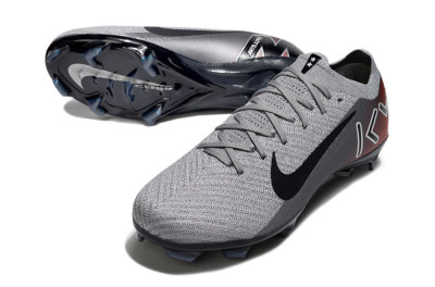 Men's KM x Nike Air Zoom Mercurial Vapor 16 Elite FG Firm Ground Low-Tops Football Boots - Grey/Black/Red