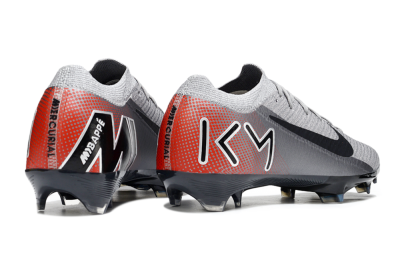 Men's KM x Nike Air Zoom Mercurial Vapor 16 Elite FG Firm Ground Low-Tops Football Boots - Grey/Black/Red