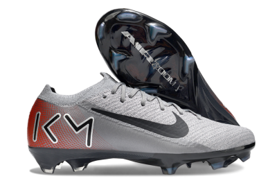 Men's KM x Nike Air Zoom Mercurial Vapor 16 Elite FG Firm Ground Low-Tops Football Boots - Grey/Black/Red