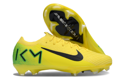 Men's KM x Nike Air Zoom Mercurial Vapor 16 Elite FG Firm Ground Low-Tops Football Boots - Yellow/Black/Green