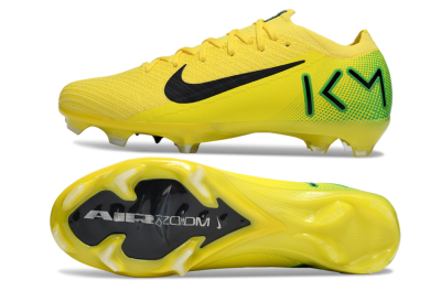Men's KM x Nike Air Zoom Mercurial Vapor 16 Elite FG Firm Ground Low-Tops Football Boots - Yellow/Black/Green