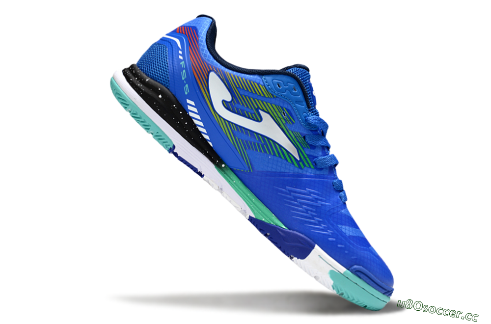 Men's Joma Top Flex IC Indoor & Futsal Low-Tops Football Shoes - Blue/White/Yellow 4