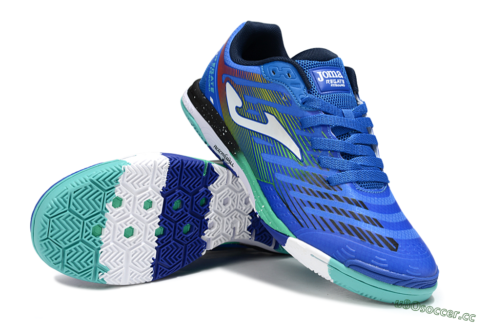 Men's Joma Top Flex IC Indoor & Futsal Low-Tops Football Shoes - Blue/White/Yellow 3