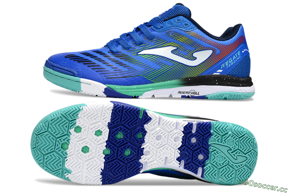Men's Joma Top Flex IC Indoor & Futsal Low-Tops Football Shoes - Blue/White/Yellow 1