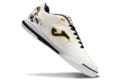 Men's Joma Top Flex IC Indoor & Futsal Low-Tops Football Shoes - White/Black/Gold