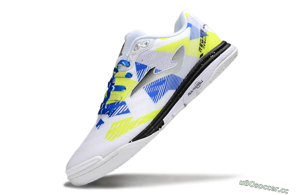Men's Joma Top Flex IC Indoor & Futsal Low-Tops Football Shoes - White/Blue/Yellow 5